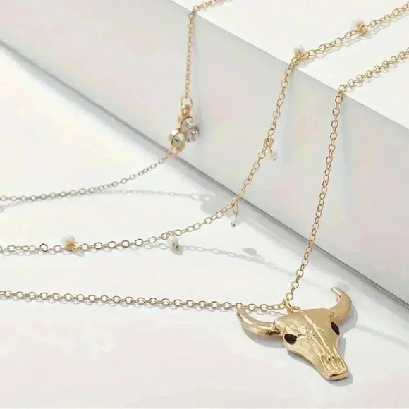 Metallic animals pattern decorative pro necklace sparkling rhinestone - Picture 2 of 3